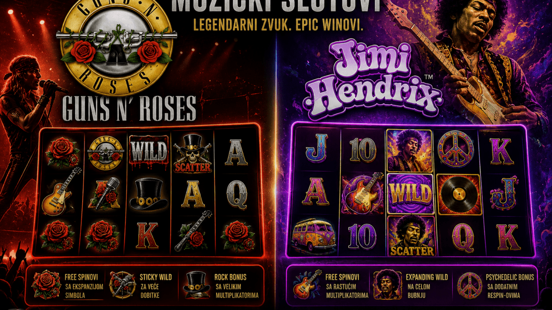 Muzički slotovi: Guns N’ Roses i Jimi Hendrix kao kazino spektakl